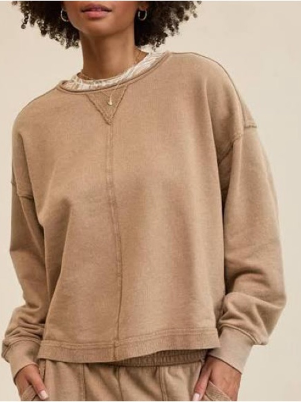 Aerie vacay sweatshirt in toasted almond